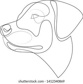 Continuous line Labrador Retriever  Single line minimal style Labrador dog vector illustration  Portrait