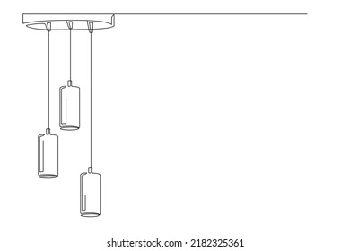 Continuous line lamps and bulbs. One line drawing of light lampshades. Single line drawing of light bulb vector illustration. Minimalist design background