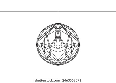 Continuous line lamps and light bulbs. One line drawing of lampshades. Single line drawing of light bulb vector illustration.