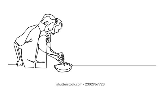 continuous line LGBT cooking together. portrait of LGBT in kitchen single line vector