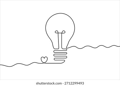 Ilustración de idea de bombilla de línea continua
