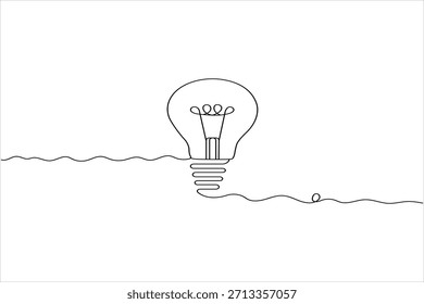 Ilustración de idea de bombilla de línea continua