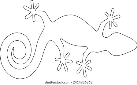 continuous line of lizard animals