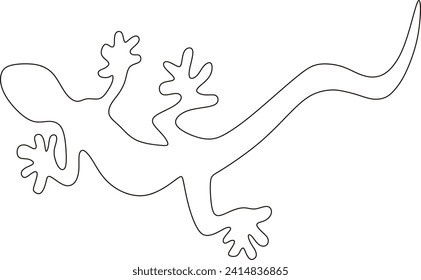 continuous line of lizard animals
