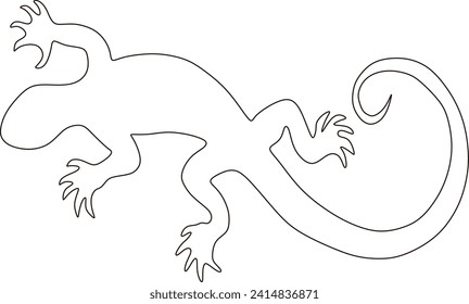 continuous line of lizard animals