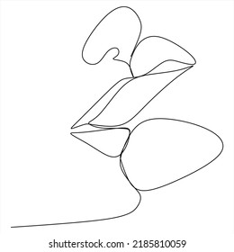 Stetige Linie, Liebhaber zeigen Liebe, Valentinstil, handgezeichnete Vektorgrafik