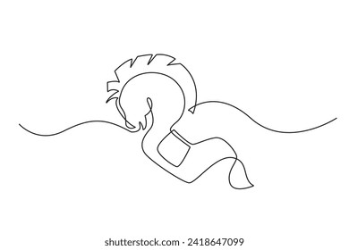 continuous line of lumping horse.lumping horse line art Indonesian traditional culture.single line of lumping horse icon