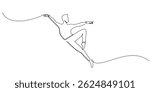 continuous line of male dancer.one line drawing of man doing stunning dance moves.one line concept for dance studio