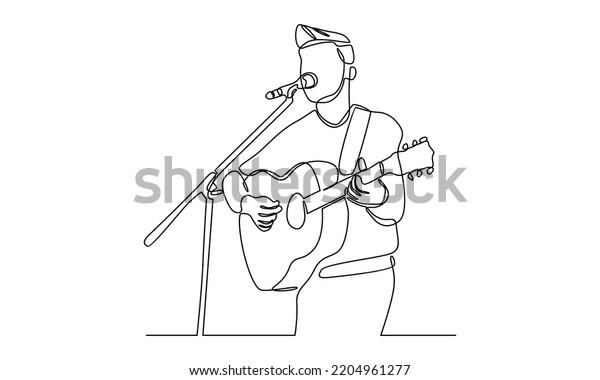 Continuous Line Man Playing Guitar Stock Vector Royalty Free 2204961277 Shutterstock 1782