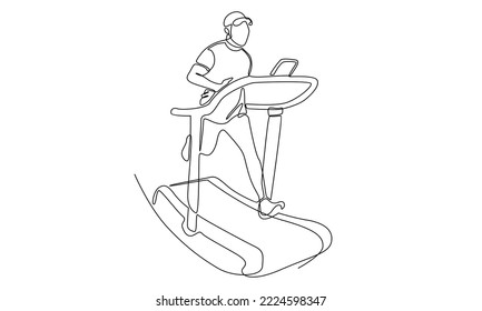 continuous line of man training speed run with treadmill