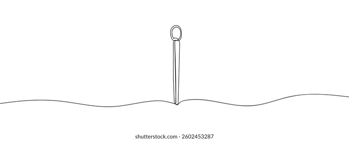 Continuous line, matchstick with transparent background.