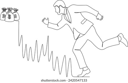 continuous line of men are working in the office financial investments