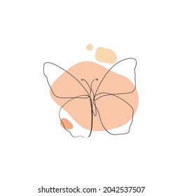 Continuous Line Of Minimalist Butterfly Animals
