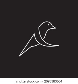 continuous line minimalist hummingbird logo design vector graphic symbol icon sign illustration creative idea