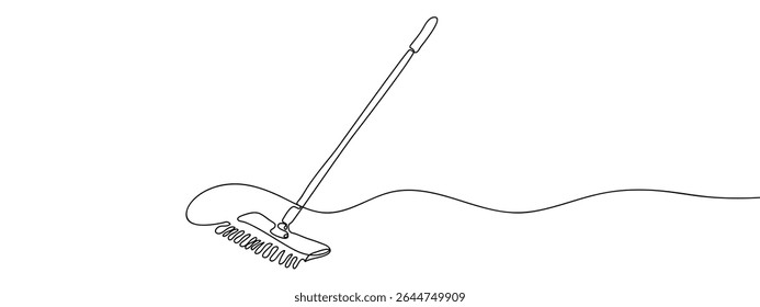 Continuous line mop Simple art lines on transparent background.