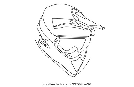 continuous line of motorcycle helmet