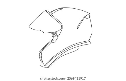 continuous line of motorcycle helmet