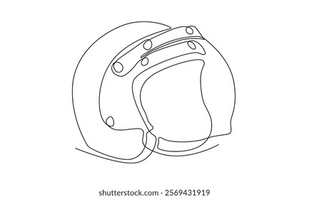 continuous line of motorcycle helmet