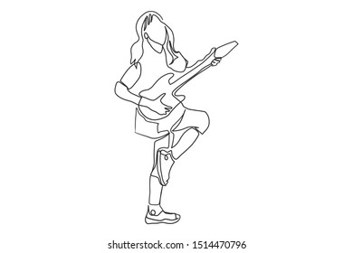 Continuous line, musicians, live performances, concerts, international music, jazz entertainment
Design style hand drawn vector illustration