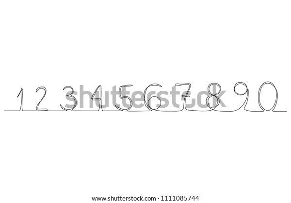 Continuous Line Numbers 09 New Minimalism Stock Vector (Royalty Free ...