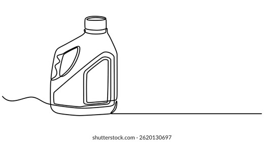 Linha contínua de óleo jerry cans.one desenho de linha de embalagem jerry, Gallon contínuo uma linha desenho vetor ilustração, Single one linha desenho carro garrafa de óleo. Conceito de serviço automático. mínimo pro