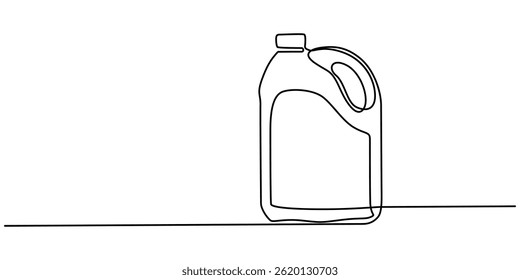 Linha contínua de óleo jerry cans.one desenho de linha de embalagem jerry, Gallon contínuo uma linha desenho vetor ilustração, Single one linha desenho carro garrafa de óleo. Conceito de serviço automático. mínimo pro