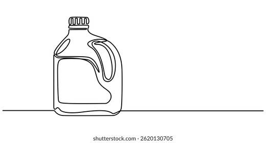 Linha contínua de óleo jerry cans.one desenho de linha de embalagem jerry, Gallon contínuo uma linha desenho vetor ilustração, Single one linha desenho carro garrafa de óleo. Conceito de serviço automático. mínimo pro