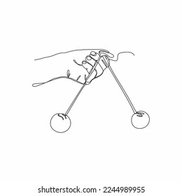 a continuous line of old-school 90s Lato-Lato games
