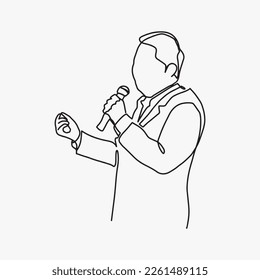 continuous line, one line
businessman meeting speak speech student talking in front of class concept staff chatting in conference room business concept illustration hand drawn simple vector