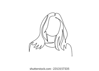 continuous line one line face avatar profile hairstyle fashion hand drawn illustration vector beautiful woman simple line art