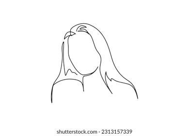 continuous line one line face avatar profile hairstyle fashion hand drawn illustration vector beautiful woman simple line art