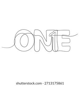 continuous line ONE Illustration for Logo Art Illustration drawing
