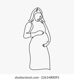 continuous line, one line
International Mother's Day holding a baby pregnant mother family warm illustration hand drawn simple vector