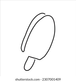 continuous line one line summer ice cream fresh name logo dessert hand drawn illustration vector