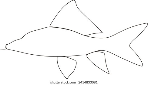 continuous line of ornamental fish animals