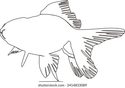 continuous line of ornamental fish animals