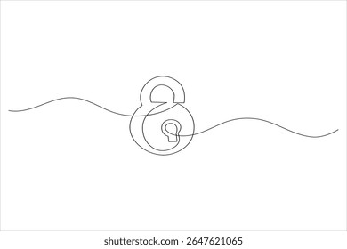 Continuous line padlock illustration simple secure lock outline vector isolated on white background
