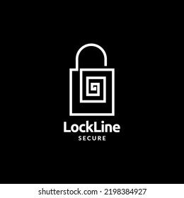 diseño de logotipo de candado de línea continua