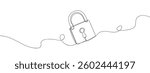 continuous line, padlock with transparent background.