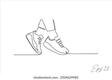 continuous line of a pair of shoes
