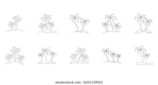 Pacote de palmeira de linha contínua