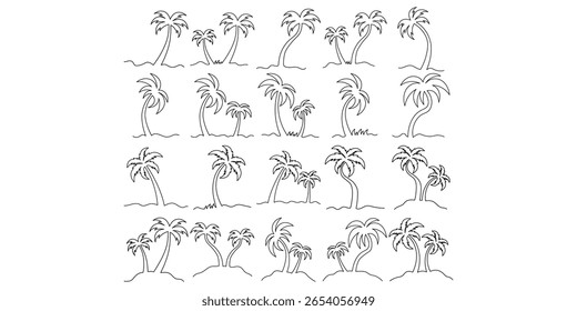 Coleção de Palm Tree de Linha Contínua