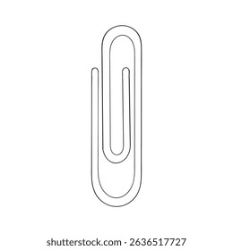 continuous line paper clip icon vector illustration