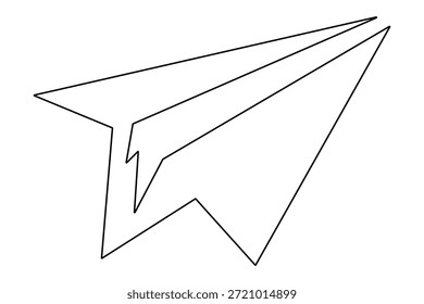 Design de contorno de ícone de plano de papel de linha contínua