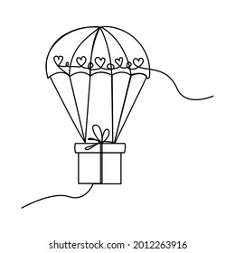 continuous line parachute box on a special day