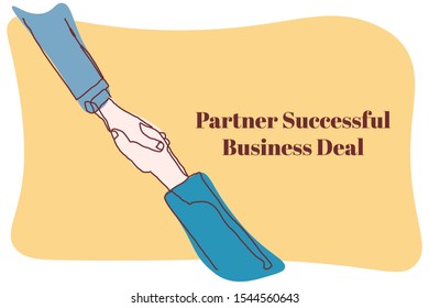 Continuous line Partner Successful Business Deal
for internet advertising.
Influencer marketing, social media or network promotion, SMM banner, landing page, flyer.Vector illustration
