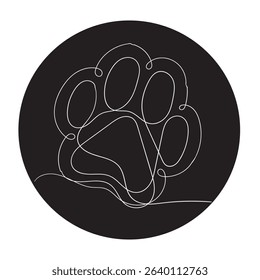  continuous line Paw icon vector illustration. dog paw print sign and symbol 