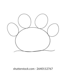 continuous line Paw icon vector illustration. dog paw print sign and symbol 