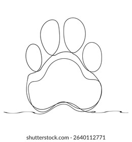  continuous line Paw icon vector illustration. dog paw print sign and symbol 