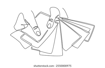 continuous line of payment with money, buying or purchase